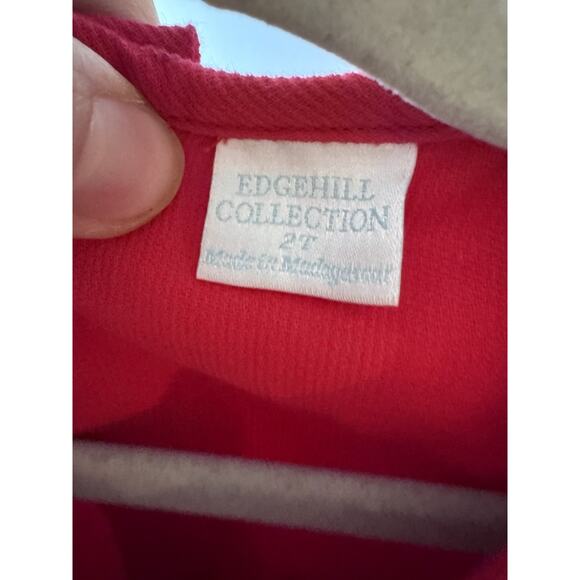 Edgehill Collection Red Smocked Short Sleeve Dress Sz 2T Holiday NWT - Picture 4 of 11